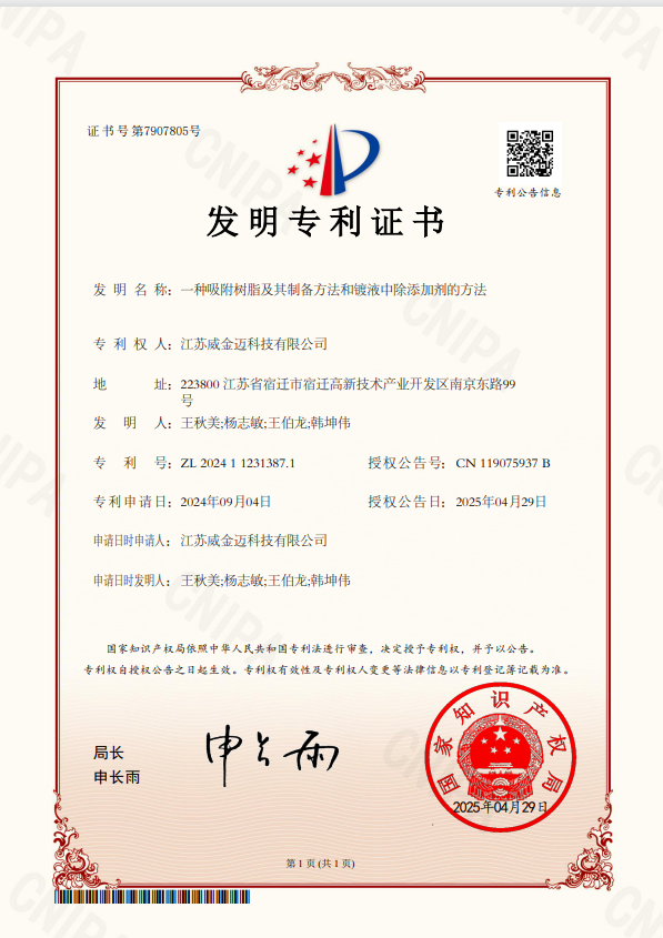 吸附树脂及其制备方法和镀液中除添加剂的方法
